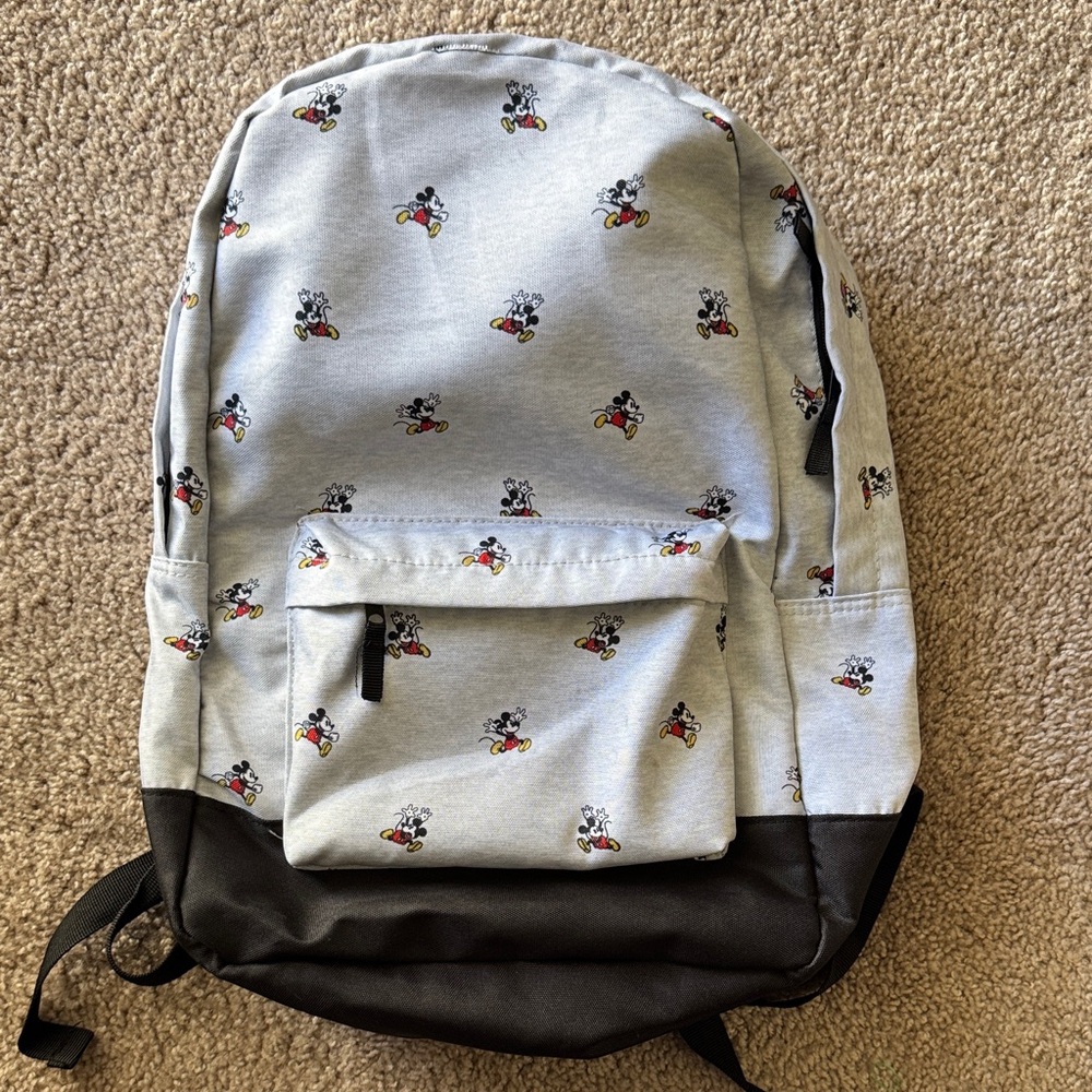 Mickey Mouse Gray and Black Backpack
